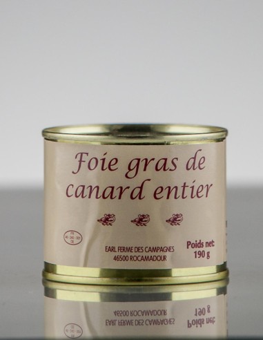 Foie gras entier de canard boite 190g