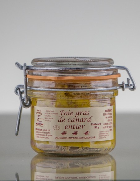 Foie gras entier 350 g (bocal) - La Ferme des Roumevies