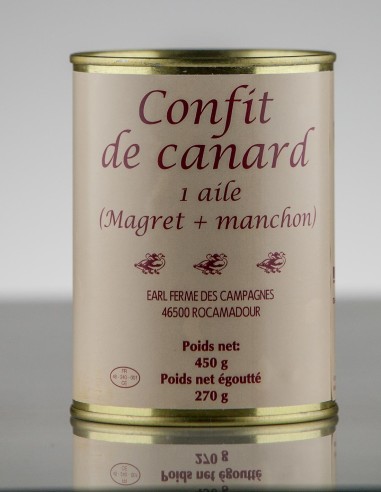 Confit de canard 1 Aile (manchon et magret)